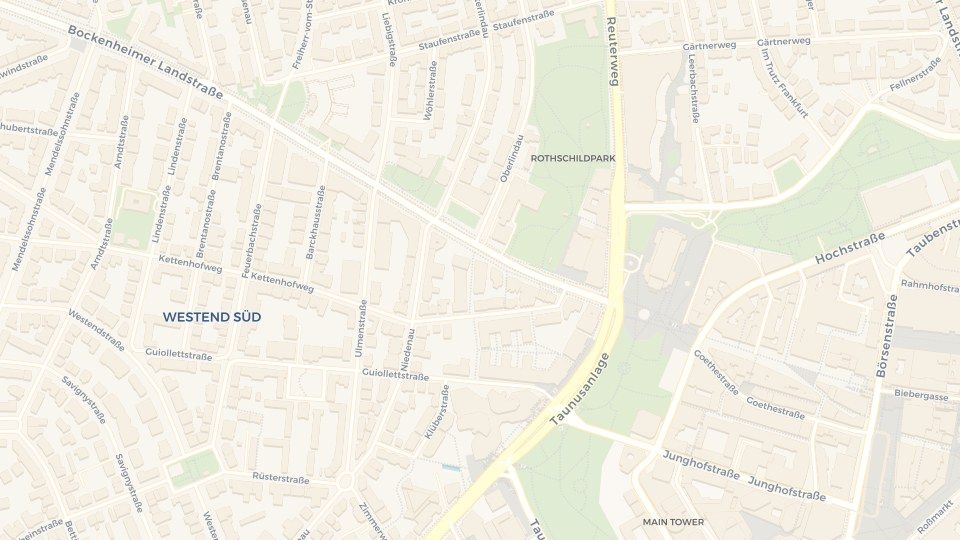 Karte: Bockenheimer Landstraße 23, Frankfurt-Westend